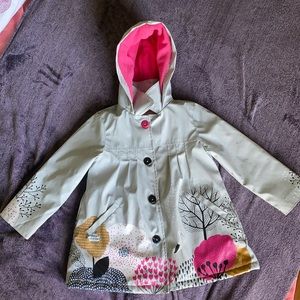 Catimini raincoat 4T gray with pink lining